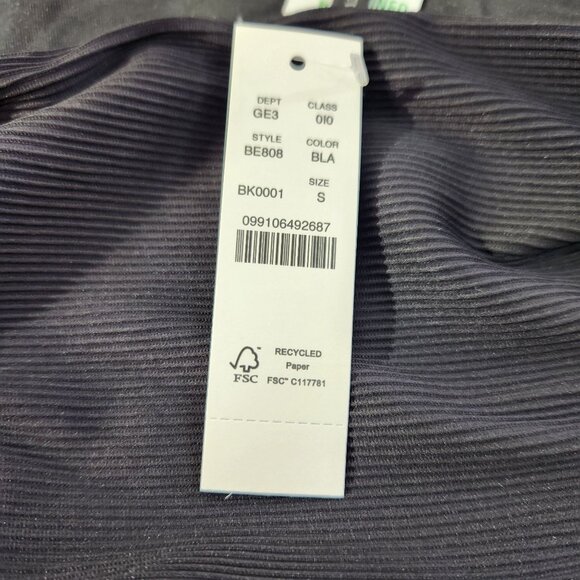 J. Crew Black Ribbed High Rise Swim Bottom Style BE808 New With Tags Women's S - Picture 6 of 16